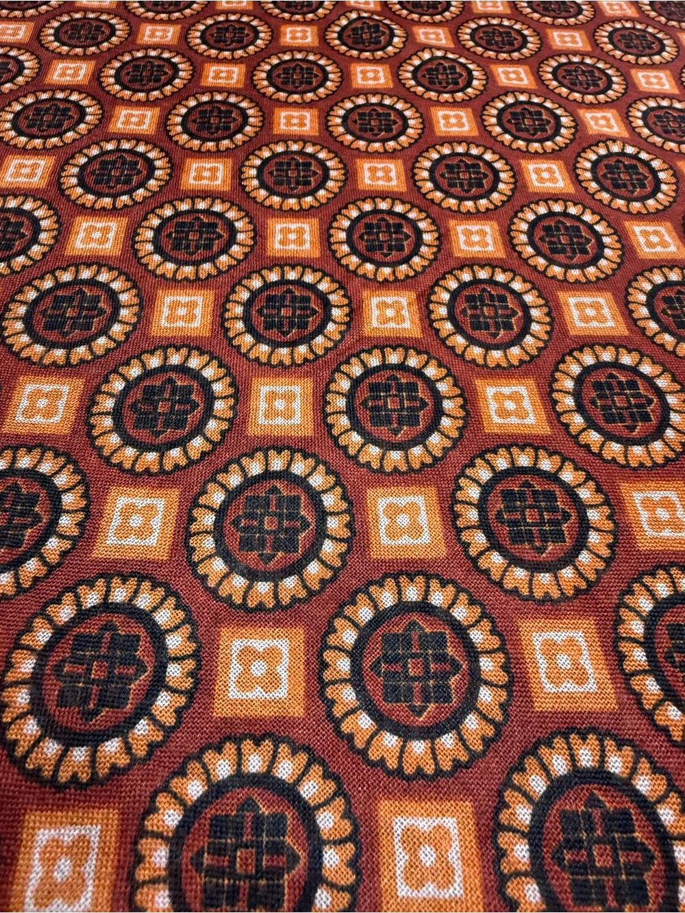 Women's Rust Patterned Scarf - Picture 3 of 5